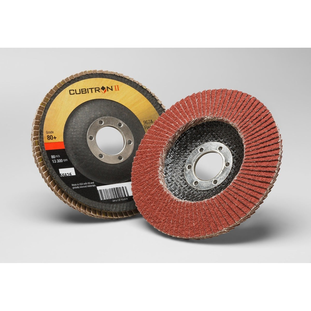 3M 967A Cubitron II Flap Disc, 80+, T29, 4-1/2 in x 7/8 in (7000148189) (10 Pack)