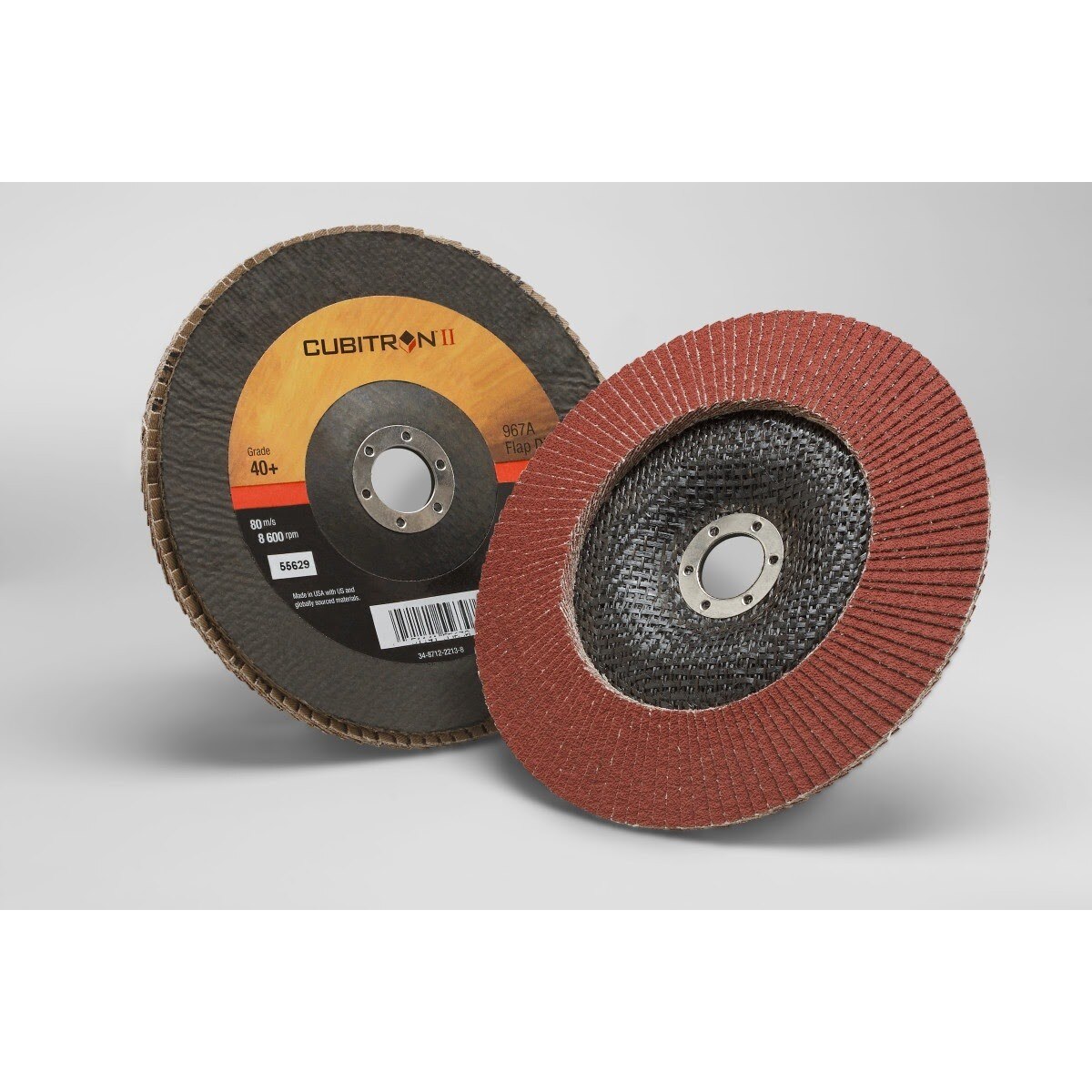 3M 967A Cubitron II Flap Disc, 40+, T29, 7 in x 7/8 in (7000148190) (5 Pack)