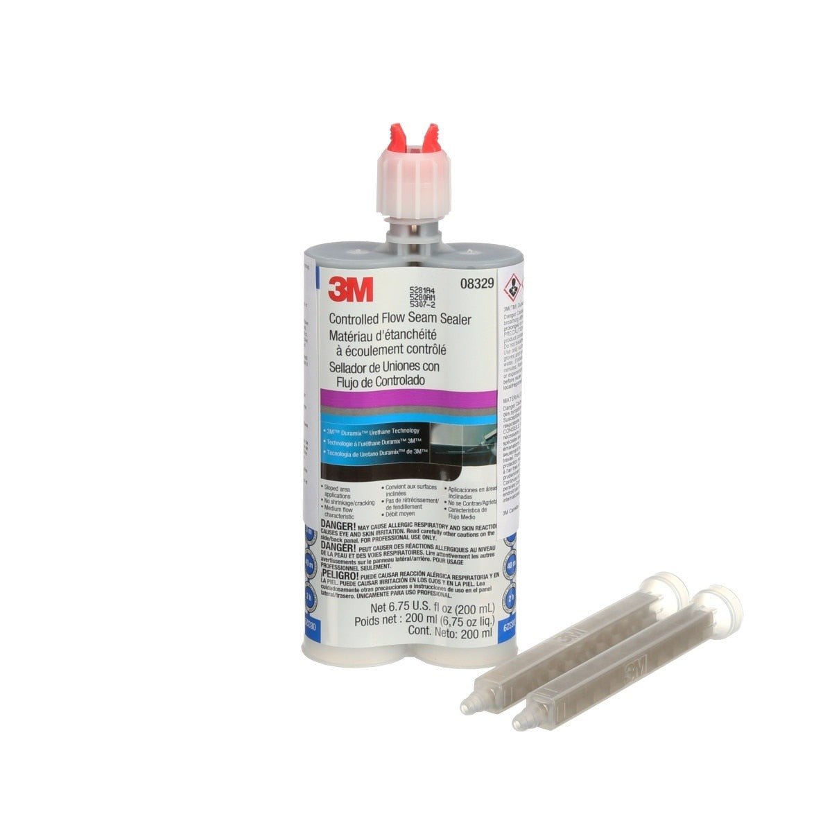 3M 08329 Controlled-Flow Seam Sealer, Solvent Free, Weather Resistant, Urethane, Black, 200 mL/6.75 fl oz Cartridge (7000148203) - (6Pack) - 2