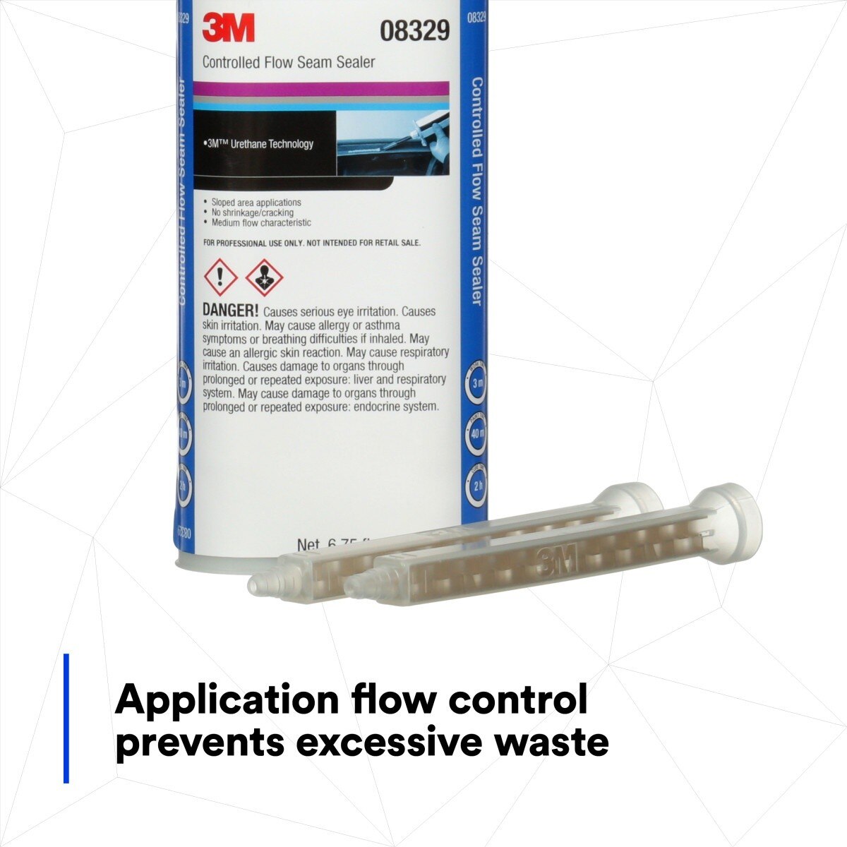 3M 08329 Controlled-Flow Seam Sealer, Solvent Free, Weather Resistant, Urethane, Black, 200 mL/6.75 fl oz Cartridge (7000148203) - (6Pack) - 10