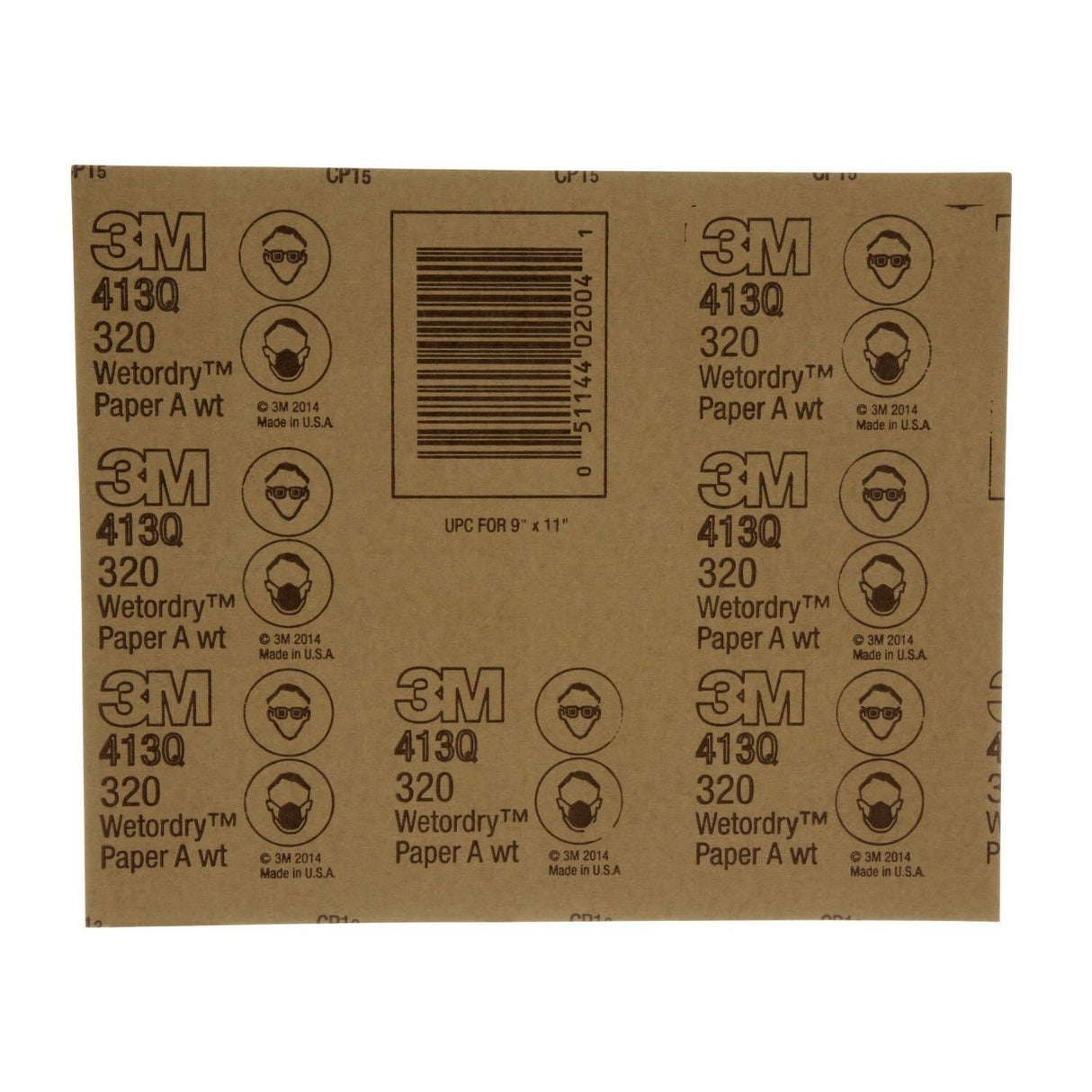 3M 413Q 02004 Wet/Dry Abrasive Sheet, 320 Grit, 9 in x 11 in (7000148222) (250 Pack) - 8
