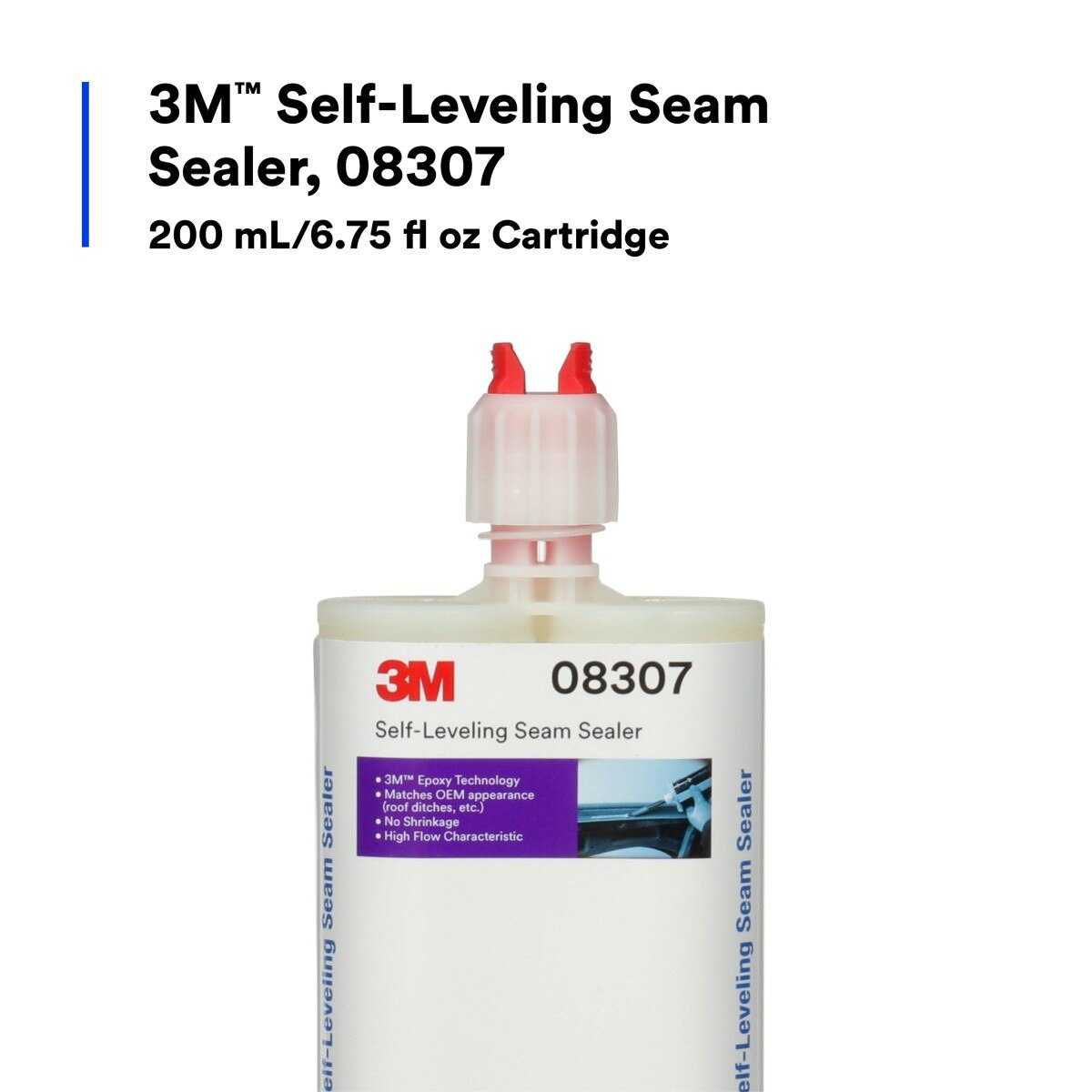 3M 08307 Self-Leveling Seam Sealer Two-Part Epoxy, Transparent, 200 mL/6.75 fl oz Cartridge, Quick Curing (7000148242) - (6Pack) - 4