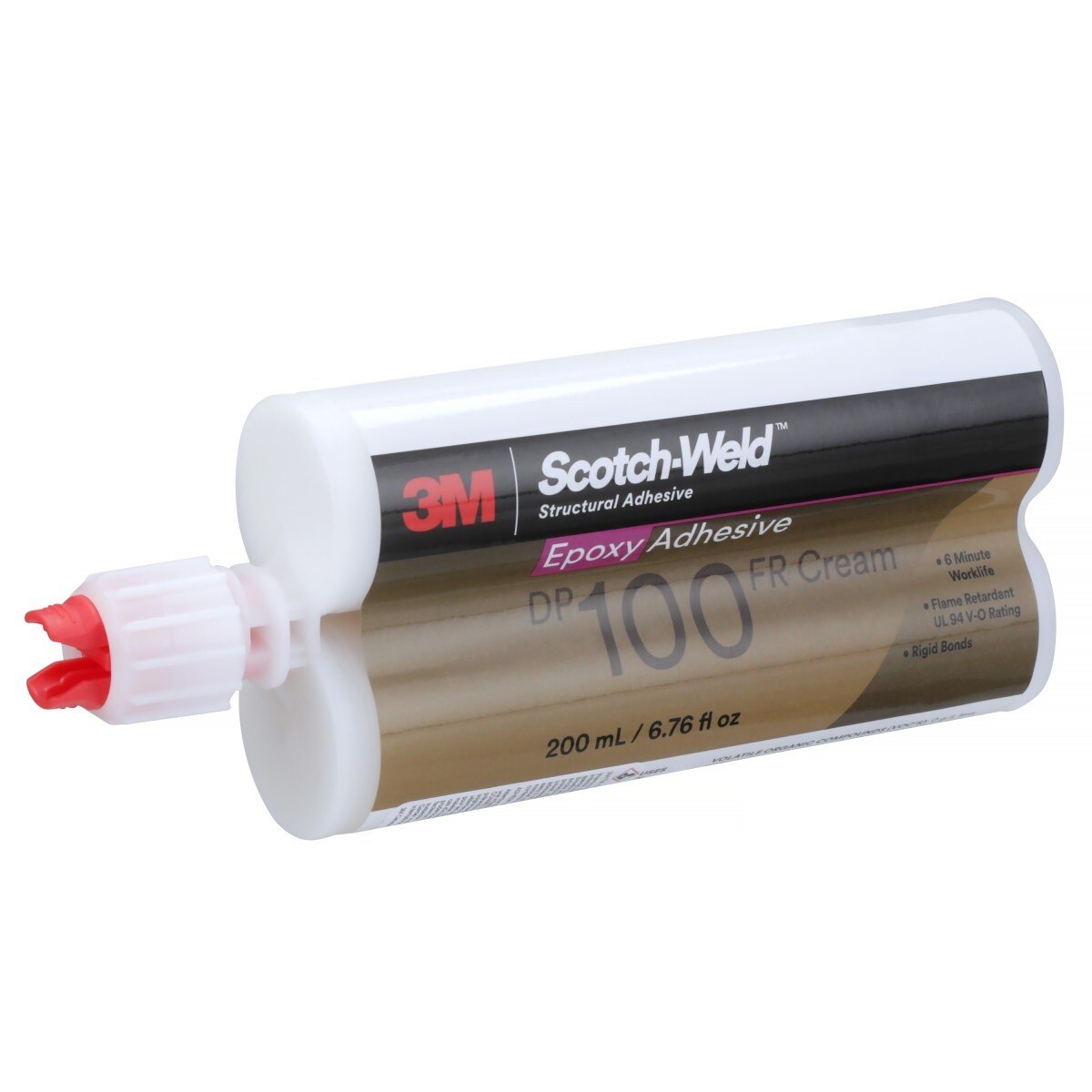3M DP100FR Epoxy Adhesive, Flame Retardant, Cream, 200 mL Duo-Pak Cartridge (100FR) (7000148268) - (12Pack) - 3