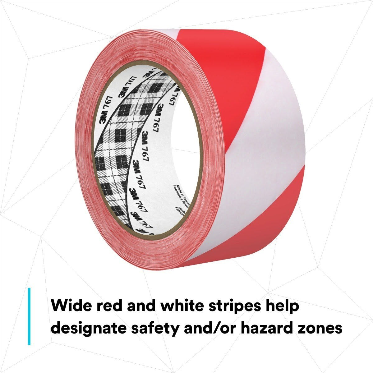 3M 767 Safety Stripe Vinyl Tape, Red/White, 2 in x 36 yd, 5 mil, Individually Wrapped Conveniently Packaged (7000148378) - (24Pack) - 10
