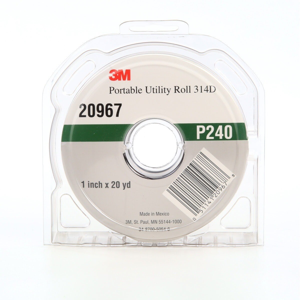 3M 314D Portable Utility Cloth, P240 J-weight, 1 in x 20 yd (7010290604) - (5Pack)