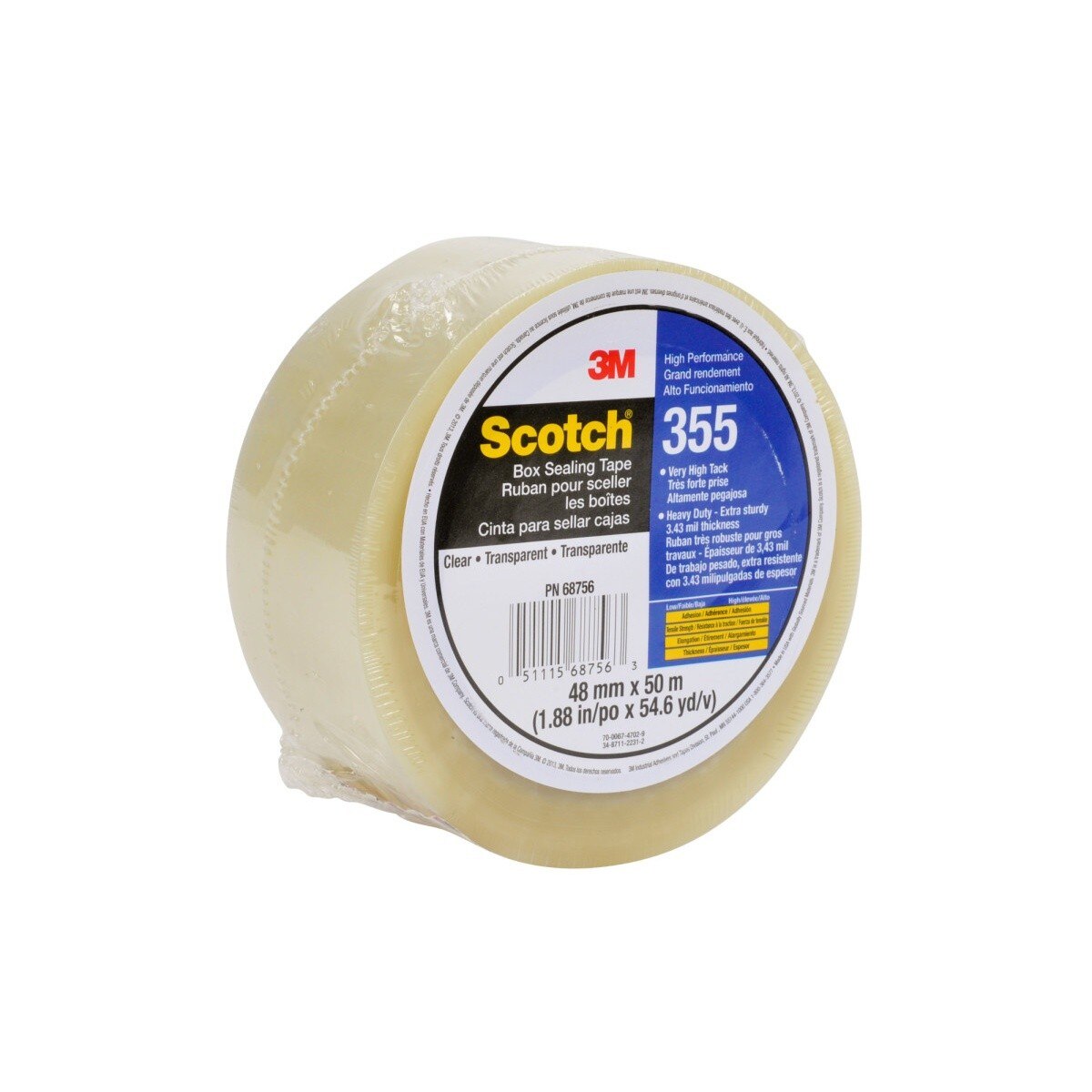 3M 355 Scotch Box Sealing Tape, Clear, 48 mm x 50 m, High Performance (7010302430) - (36Pack) - 4