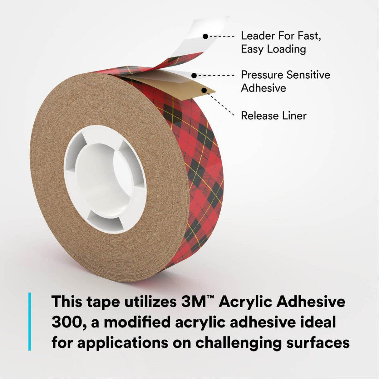 3M 969 Scotch ATG Adhesive Transfer Tape, Clear, 1/2 in x 18 yd, 5 mil (7010312522) - (24Pack) - 7