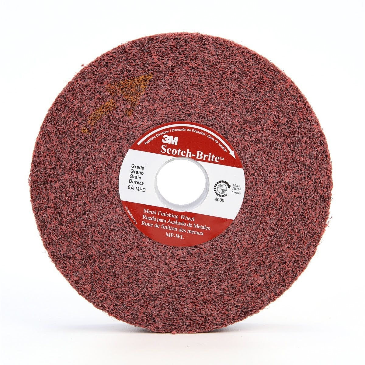 3M MF-WL Scotch-Brite Metal Finishing Convolute Wheel, 5A Medium, Maroon, Aluminum Oxide, 6 in x 1/2 in x 1 in (7010329043) (4 Pack)