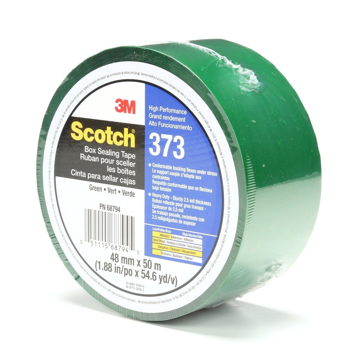 3M 373 Scotch Box Sealing Tape, Green, 48 mm x 50 m, Individually Wrapped Conveniently Packaged (7010335127) - (36Pack) - 4