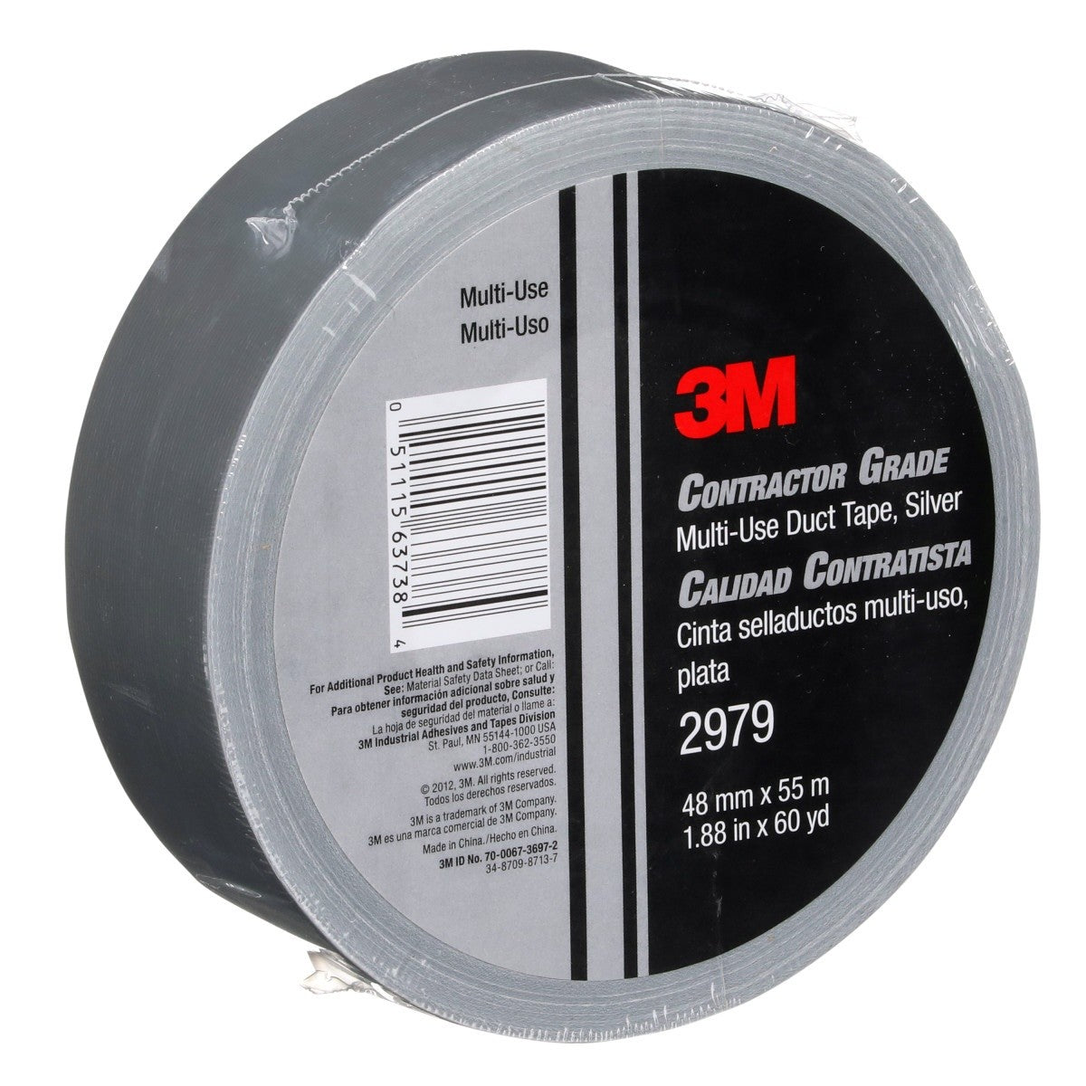 3M 2979 Contractor Grade Multi-Use Duct Tape, Silver, 1.88 in x 60 yd (7010335692) - (24Pack) - 6