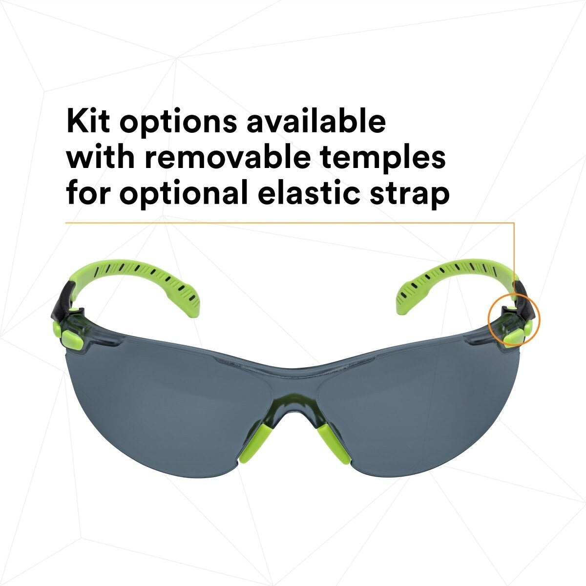 3M S1202SGAF-KT Solus 1000-Series Foam Strap, Green/Black, Grey Scotchgard Anti-fog Lens (7010341346) - (20Pack) - 4