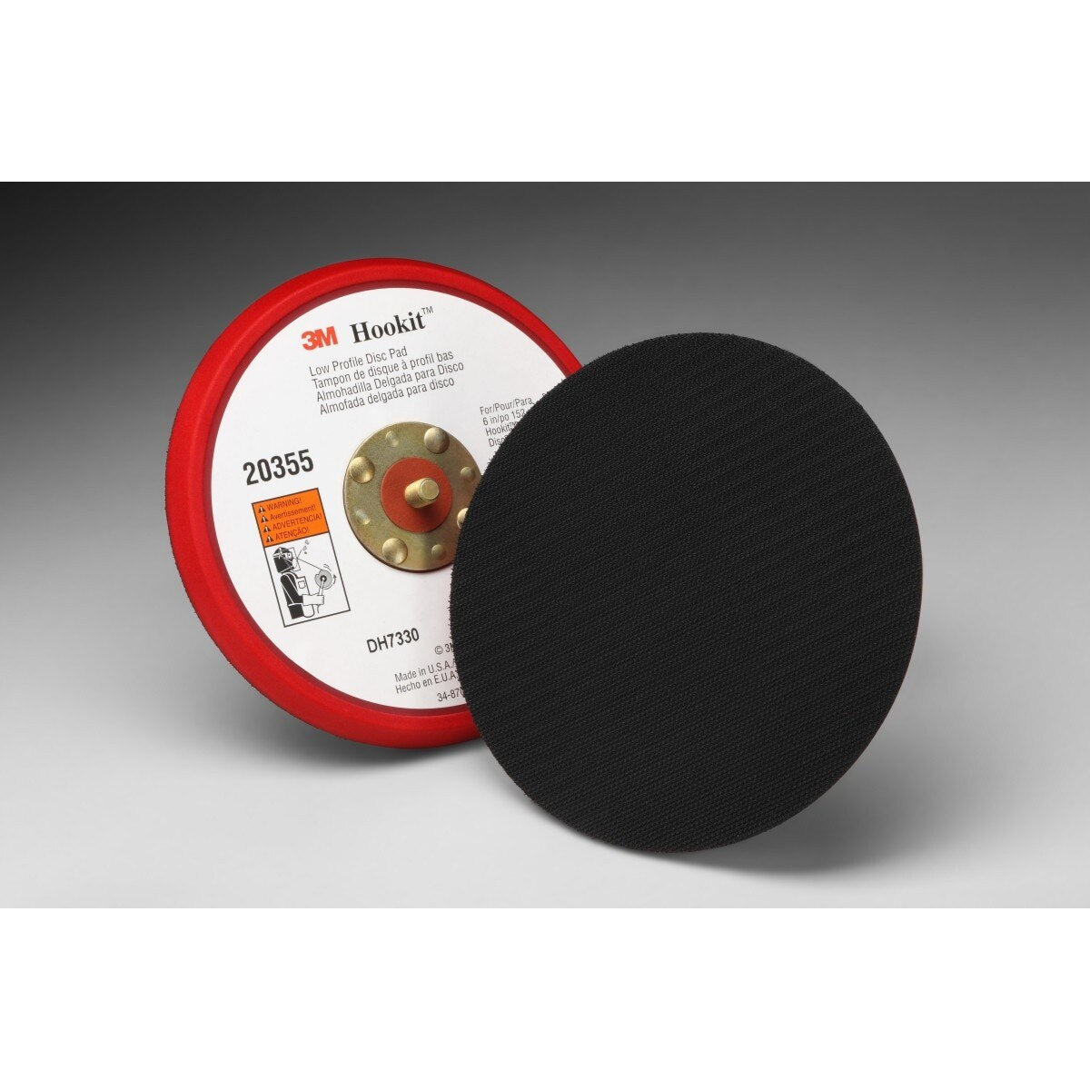 3M 20245 Hook and Loop Disc Pad Holder, Extra Hard, Red, 7 in x 7/8 in Center Post, 5/8-11 Internal (7010360340) - 2