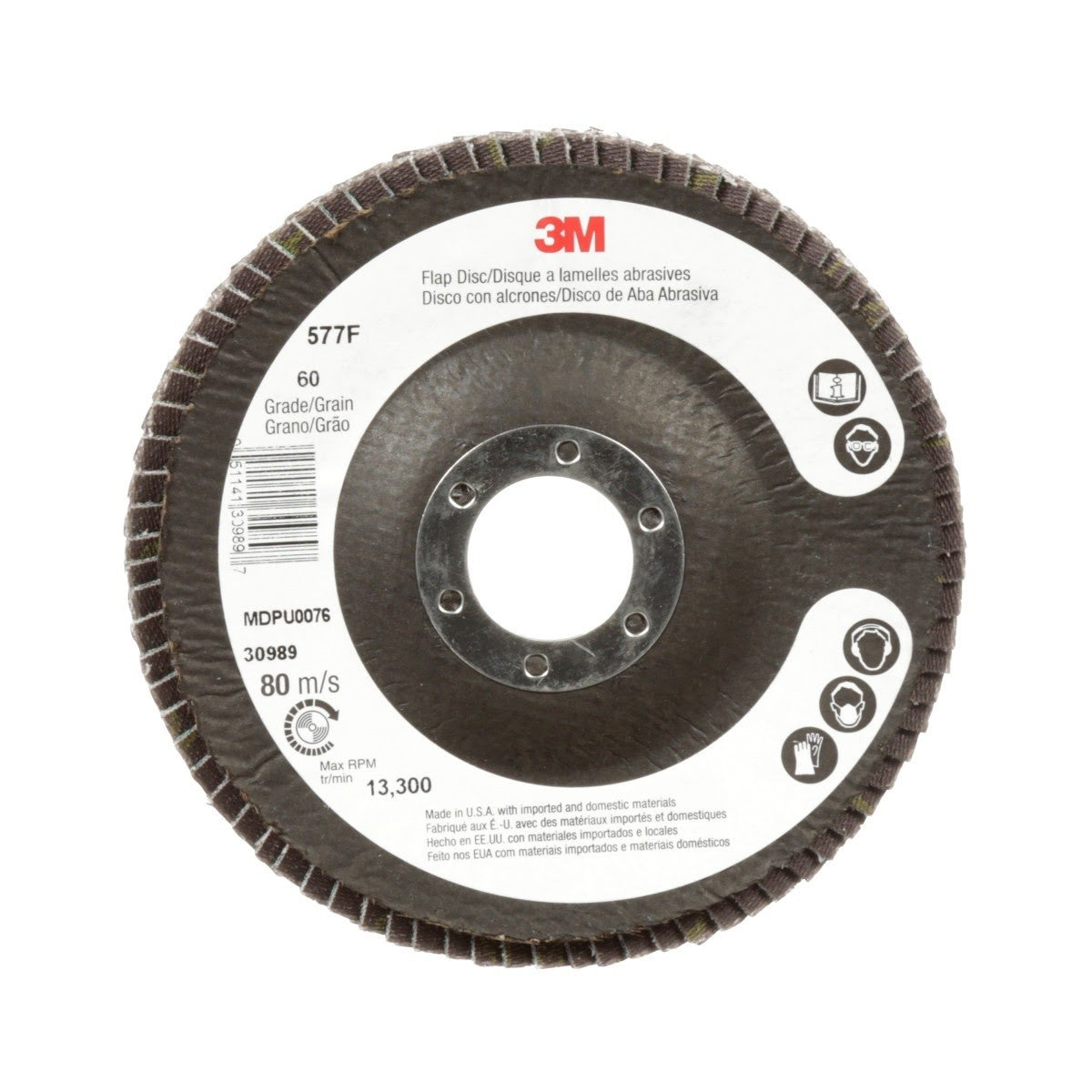 3M 577F Flap Disc, 36, T27, 4-1/2 in x 7/8 in (7010363142) - (10Pack) - 2