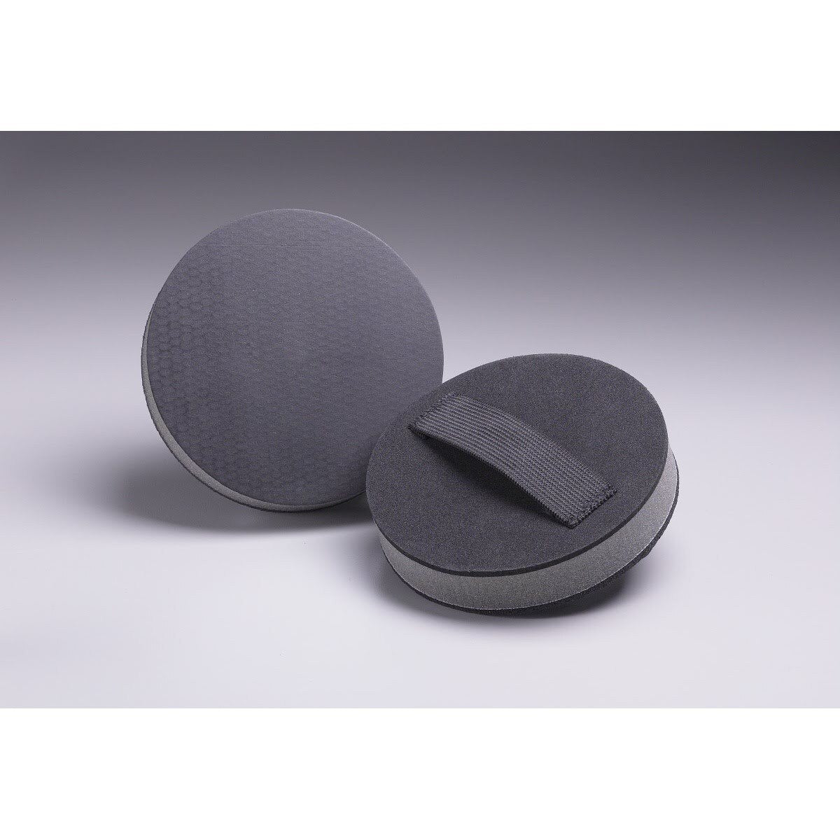 3M Stikit Disc Hand Pad, PSA, Medium Density, Black Blue, Half Round, 5 in x 3/8 in (06624) (7010364119) - (20Pack) - 2