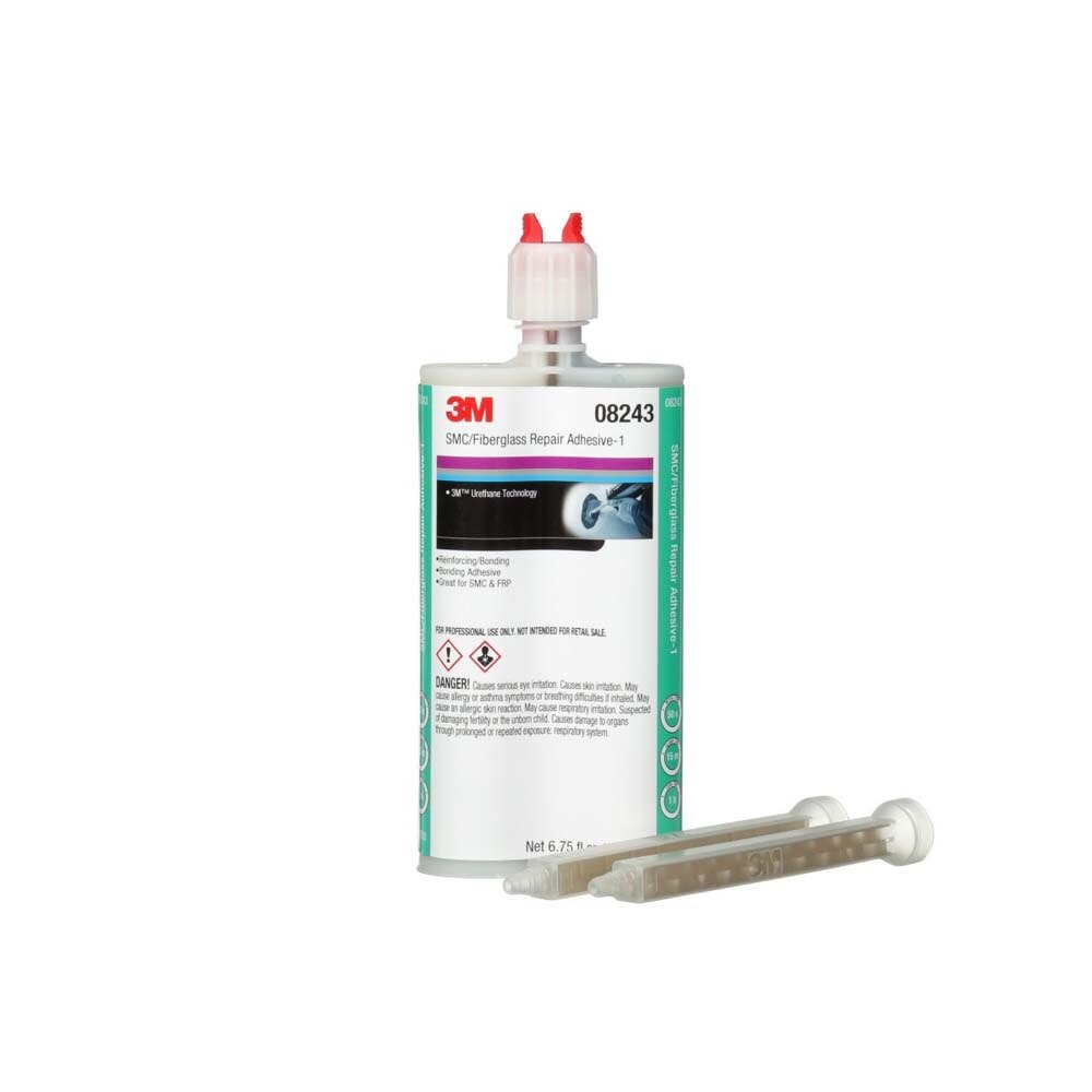 3M 08243 SMC/Fiberglass Repair Adhesive-1, Black, 200 mL Cartridge, Two-Part Urethane or Two-Part Epoxy Adhesive for Auto Repair Jobs (7010364212) - (6Pack) - 2