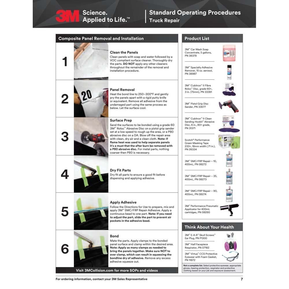 3M 08243 SMC/Fiberglass Repair Adhesive-1, Black, 200 mL Cartridge, Two-Part Urethane or Two-Part Epoxy Adhesive for Auto Repair Jobs (7010364212) - (6Pack) - 4