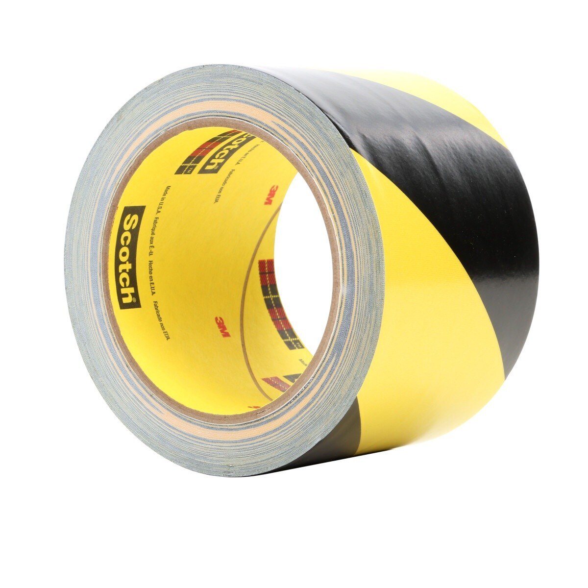 3M 5702 Scotch Safety Stripe Vinyl Tape, Rubber Adhesive, Black Yellow, 3 in x 36 yd, 5.4 mil (7010374979) - (12Pack)