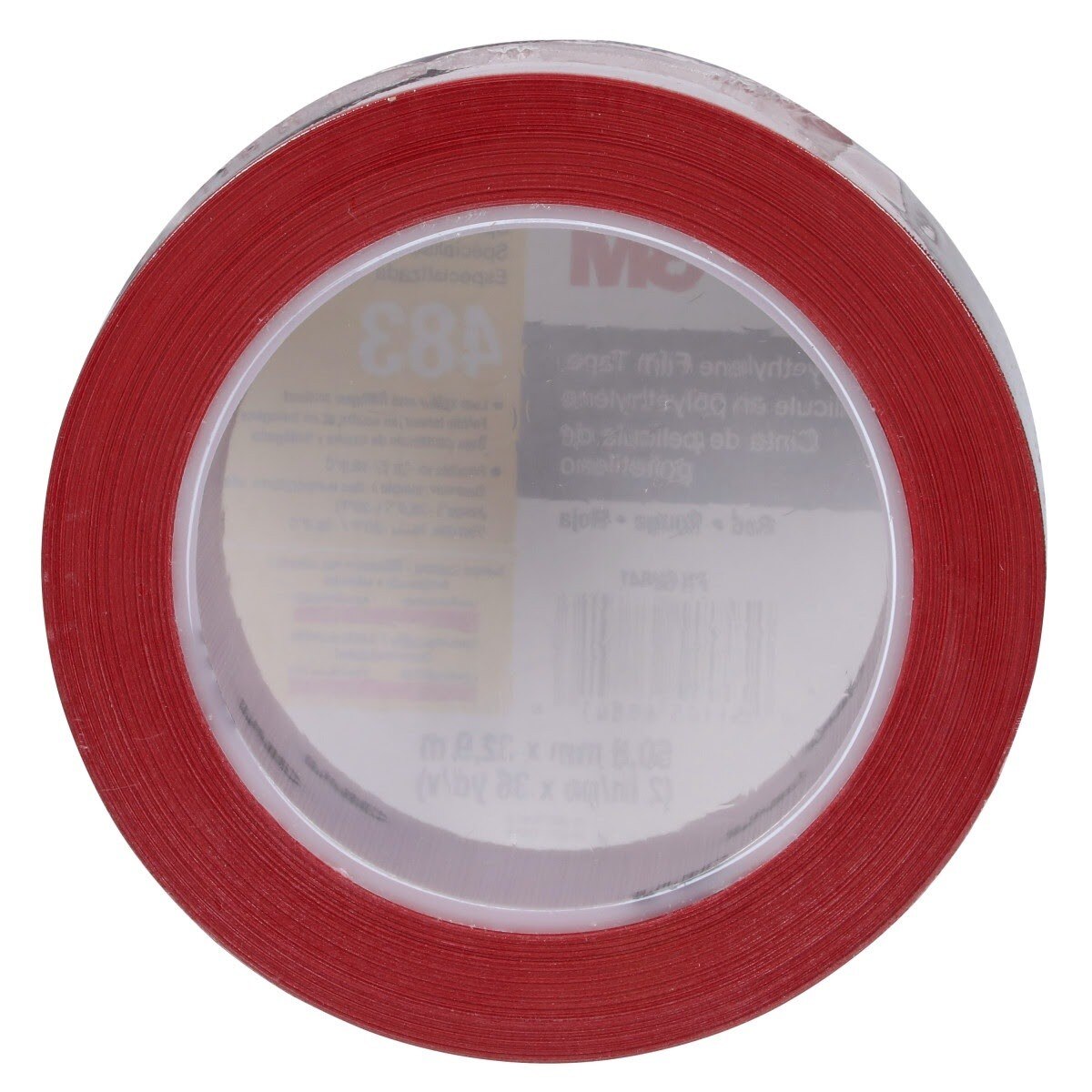 3M 483 Polyethylene Tape, Red, 2 in x 36 yd, 5.0 mil, Individually Wrapped Conveniently Packaged (7010375084) - (24Pack) - 9