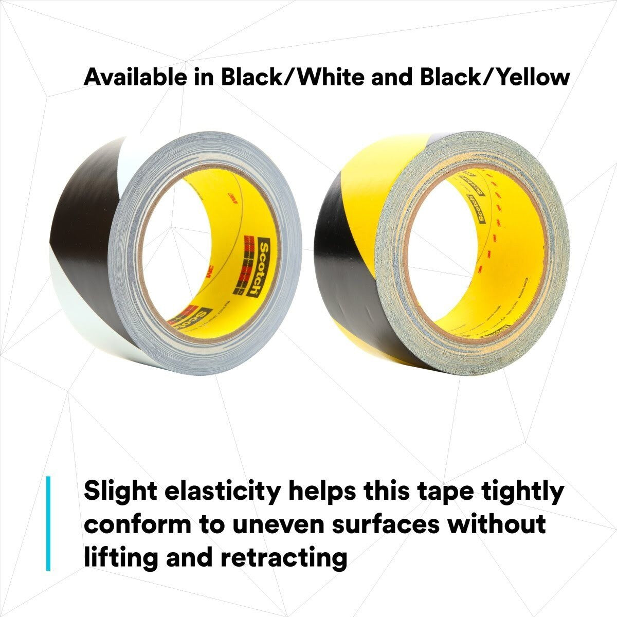 3M Scotch Safety Stripe Vinyl Tape, Black White, 2 in x 36 yd, 5.4 mil (5700) (7010375513) - (24Pack) - 6