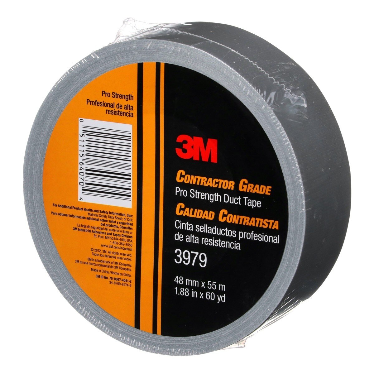 3M Contractor Grade Pro Strength Duct Tape, Silver, 1.88 in x 60 yd (3979) (7010375912) - (24Pack) - 7