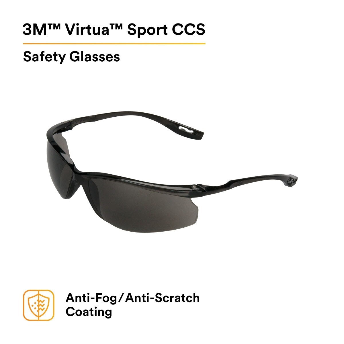 3M 11798-00000-20 Virtua Sport CCS Protective Eyewear Corded Control System, Gray Anti-Fog Lens (7010384246) - (20Pack) - 2