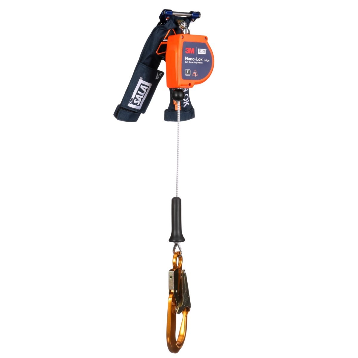 3M 3500294 DBI-SALA Nano-Lok Edge Self-Retracting Lifeline, Galvanized Cable, Aluminum Rebar Hook, 8 ft, Class 2 (7012828695) - 2