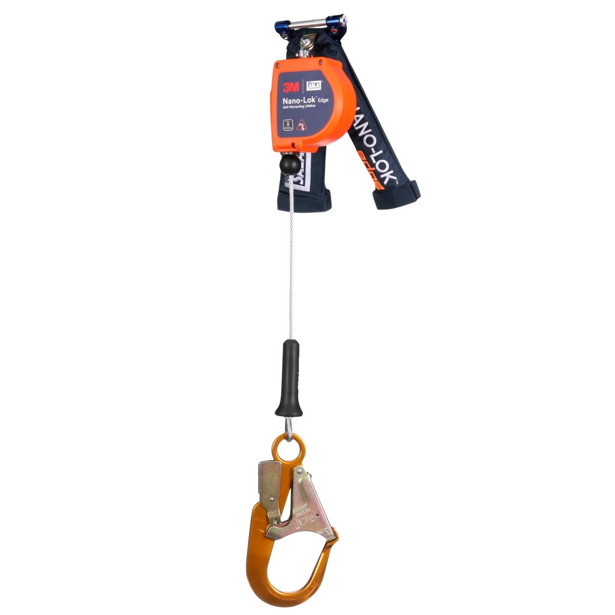 3M 3500294 DBI-SALA Nano-Lok Edge Self-Retracting Lifeline, Galvanized Cable, Aluminum Rebar Hook, 8 ft, Class 2 (7012828695) - 3