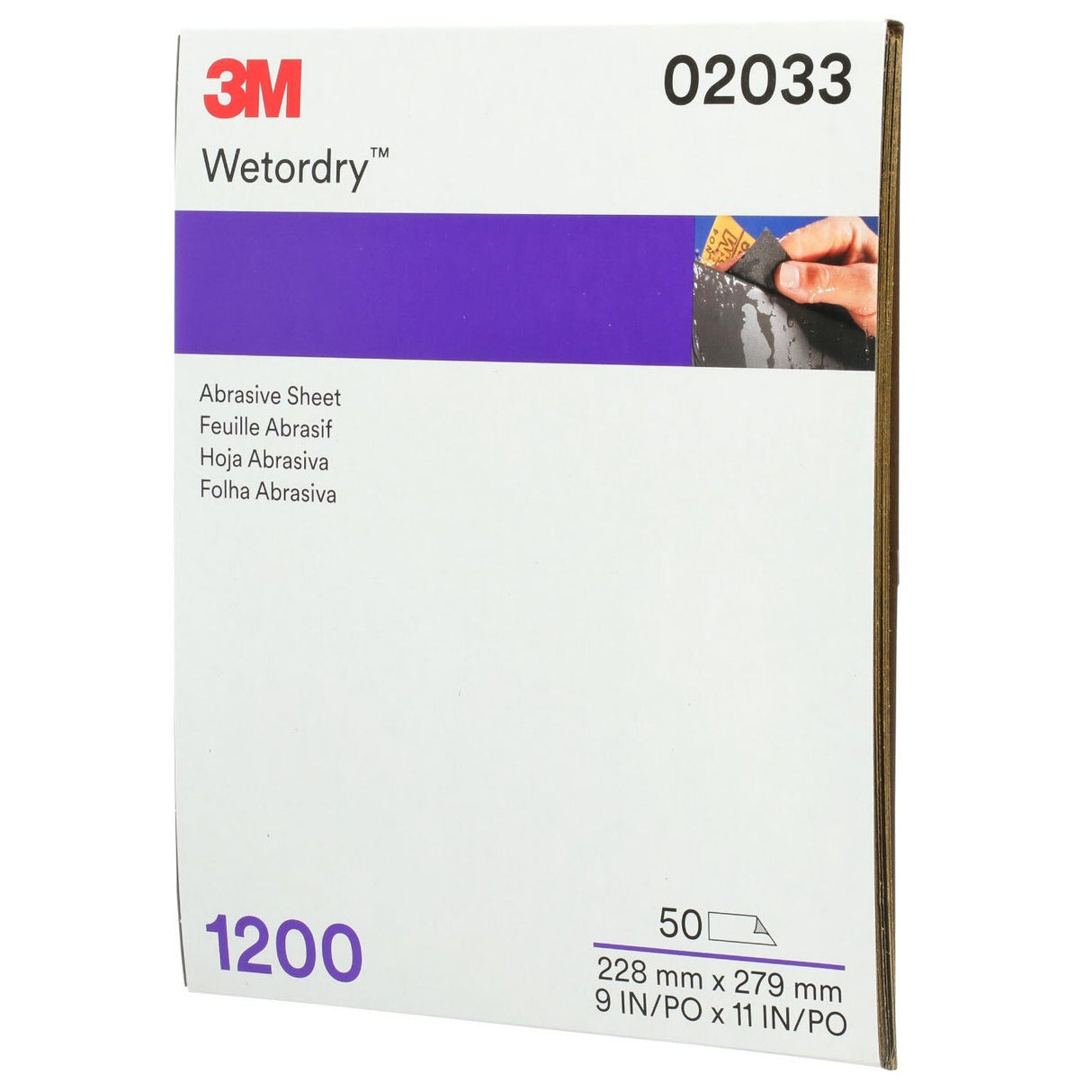 3M 401Q 1200A Abrasive Sheet, Silicon Carbide 1200 Grit, Black, 9 in x 11 in (7100003725) (250 Pack) - 4