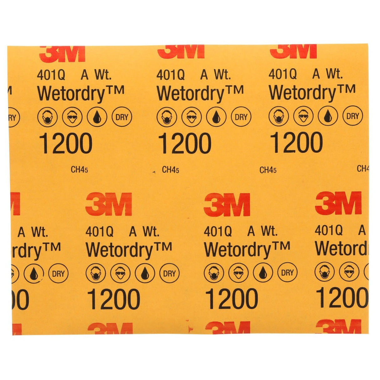 3M 401Q 1200A Abrasive Sheet, Silicon Carbide 1200 Grit, Black, 9 in x 11 in (7100003725) (250 Pack) - 7