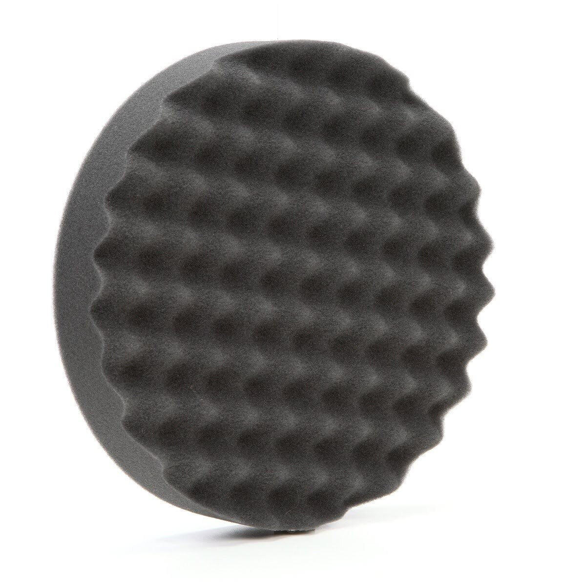 3M 05738 Hookit Foam Polishing Pad, Single Sided, Black, Waffle Face, Hook and Loop, 8 in (7100003842) - (6Pack) - 3