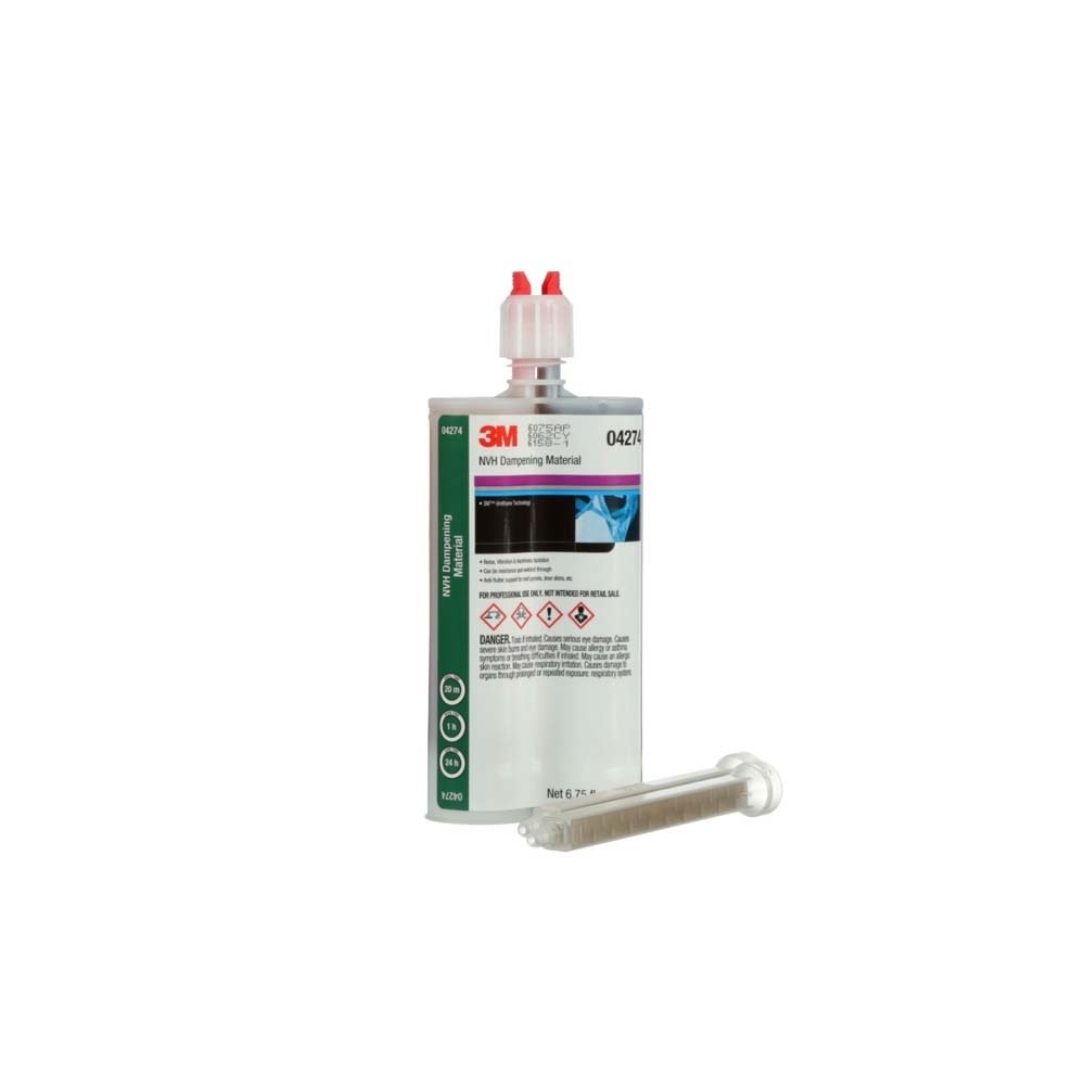 3M 04274 NVH Dampening Material , Flexible, Non-Shrink, Non-Solvent, 200 mL Cartridge (7100004038) (6 Pack) - 3