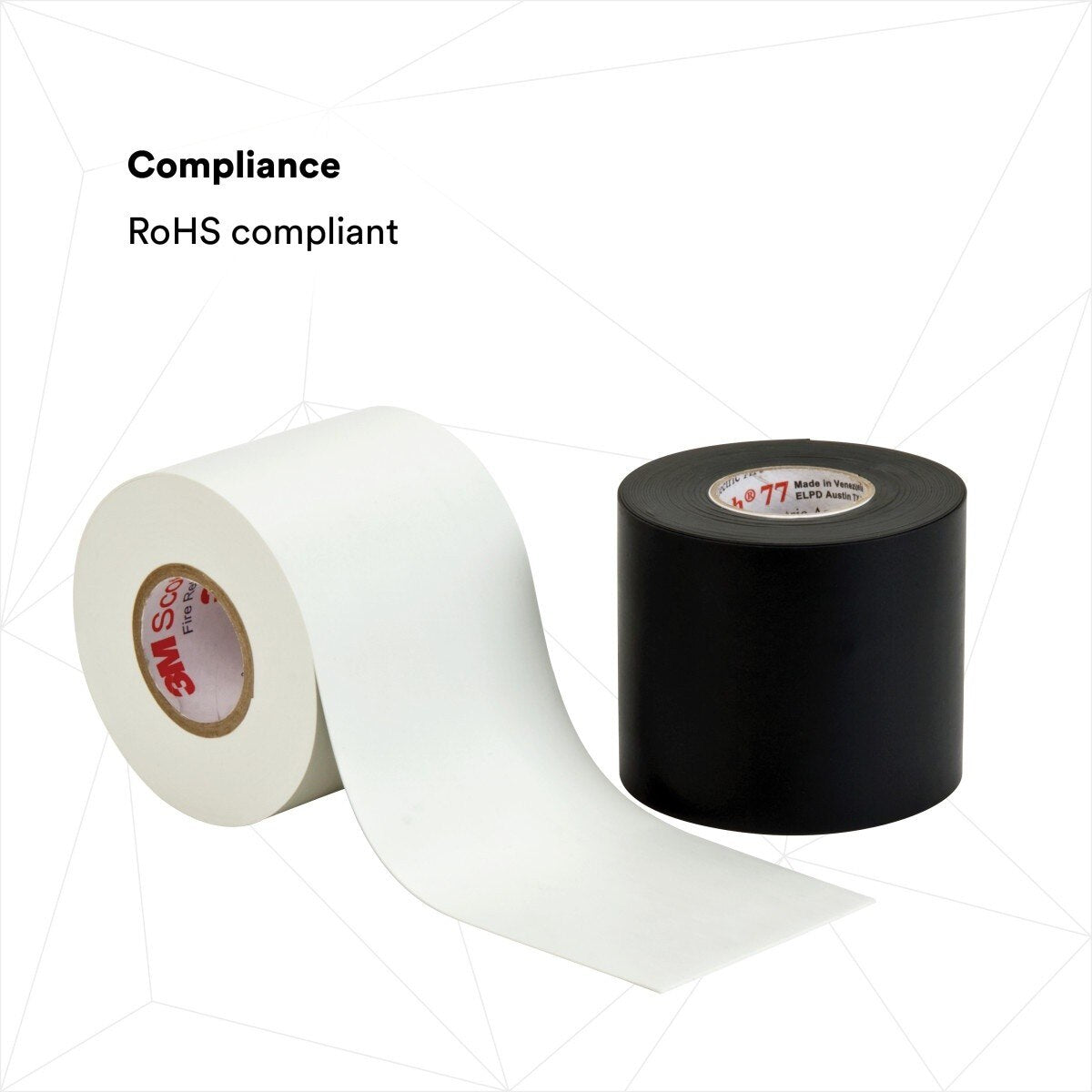3M Scotch Fire-Retardant Electric Arc Proofing Tape 77, Black, 3 in x 20 ft (77B-3X20FT) (7100004701) - (10Pack) - 5