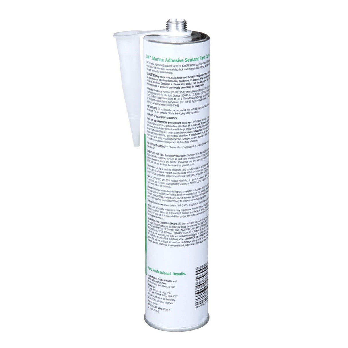 3M 4200FC 6560 Marine Adhesive Sealant Fast Cure, White, 295 mL Cartridge (7100006227) - 3