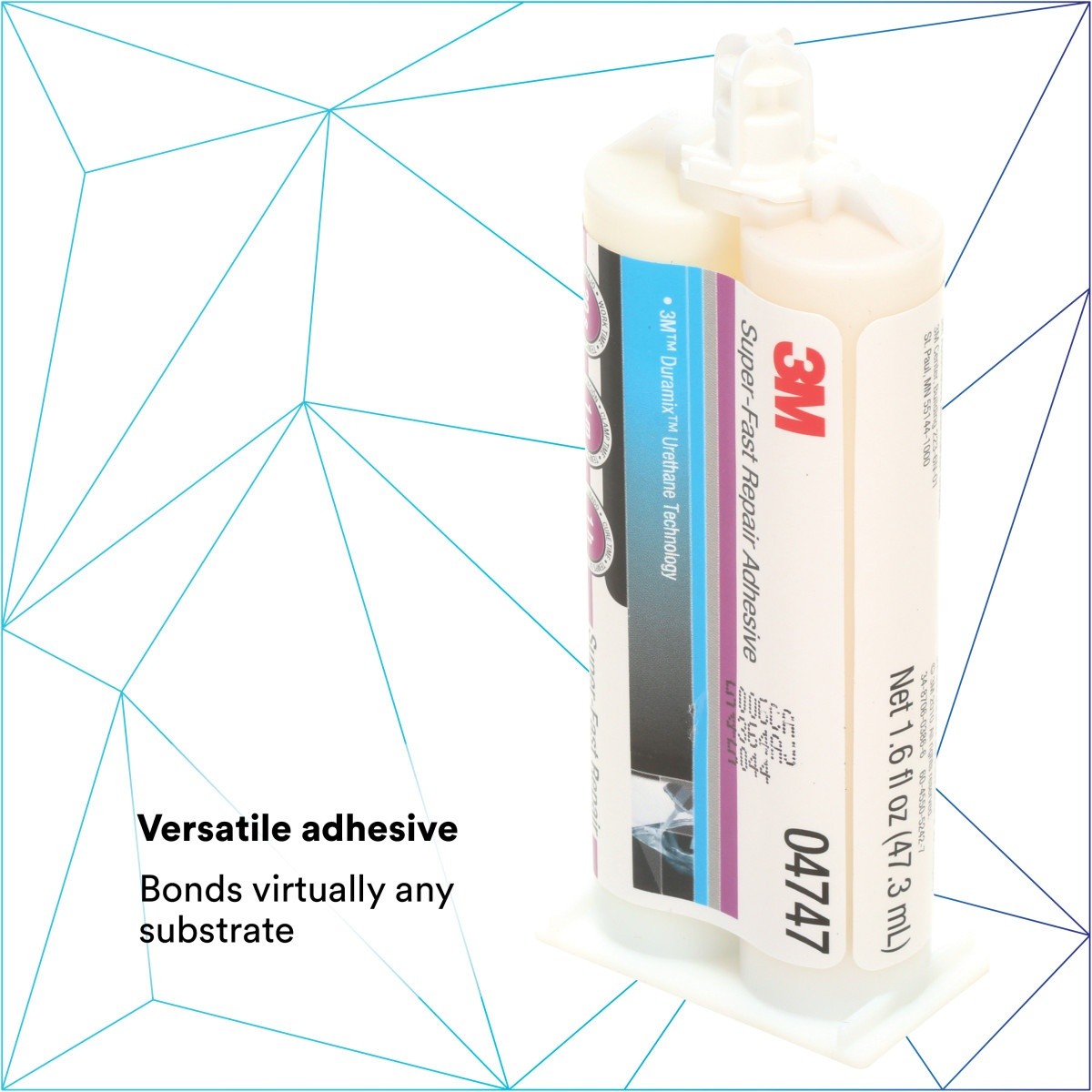 3M 04747 Super-Fast Repair Adhesive, Two-Component Semi-Rigid Urethane, Amber, 47.3 mL/1.6 fl oz Cartridge (7100006276) - 9