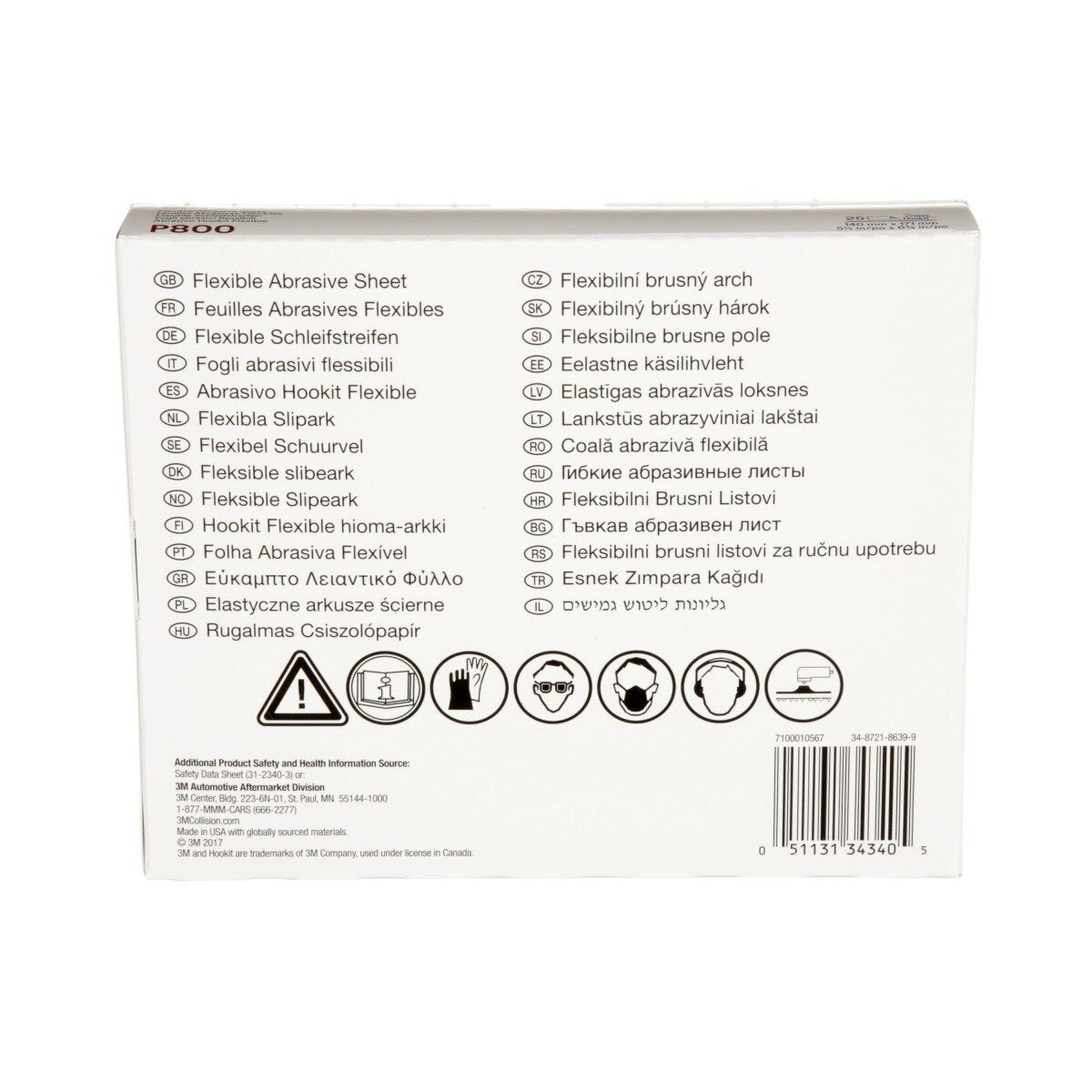 3M 270J 34340 Hookit Flexible Abrasive Hand Sheet, P800, 5.5 in x 6.8 in (7100010567) (125 Pack) - 9