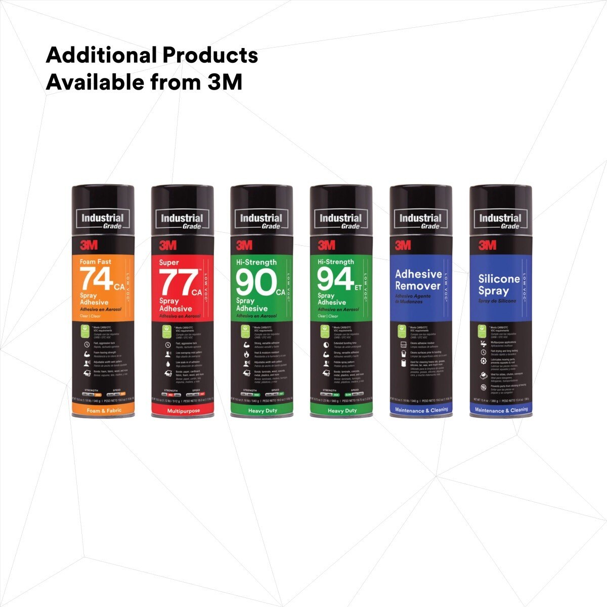 3M 74 Foam Fast CA Spray Adhesive, Low VOC <25%, Orange, 24 fl oz (Net Wt 19 oz) (74) (7100014104) - (12Pack) - 10