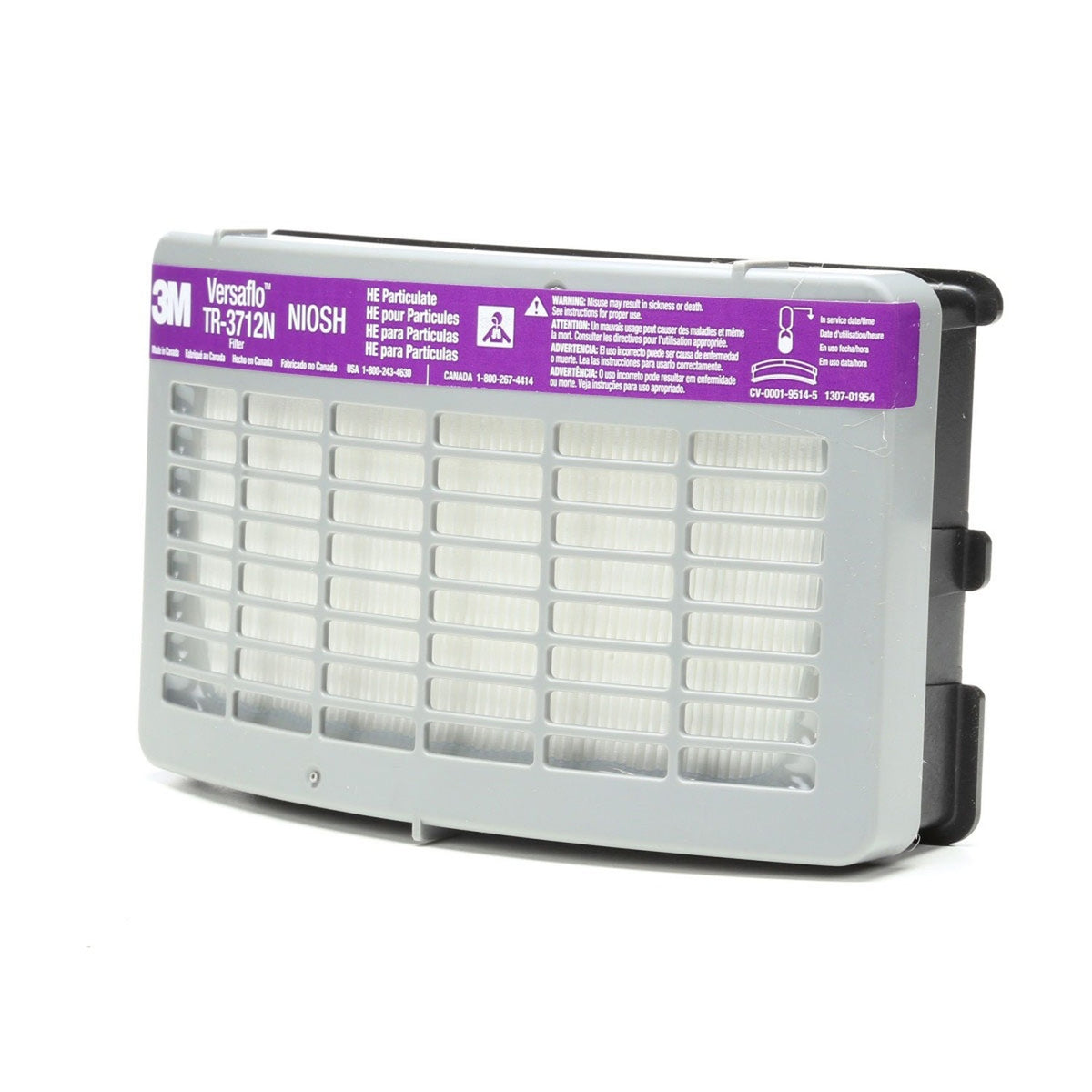 3M 56313 TR-3712N-5 Versaflo HE Particulate Filter for TR-300 Series PAPR, Gray (7100018971) - 3