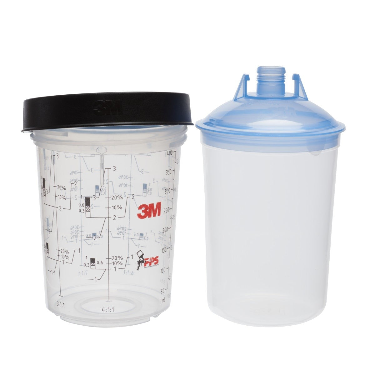 3M 16112 PPS Paint Spray Gun Cup Lid and Liner Kit, Midi, 13.5 fl oz, 200 Micron Filter (7100020094)