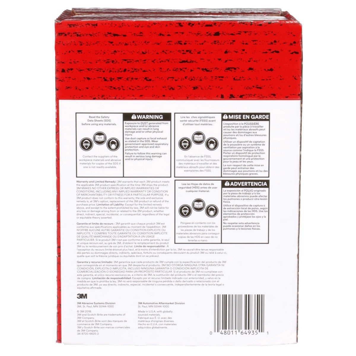 3M PO-HP 7448 Scotch-Brite Hand Pad, SiC Ultra Fine, Gray, 6 in x 9 in (7100023340) (60 Pack) - 7
