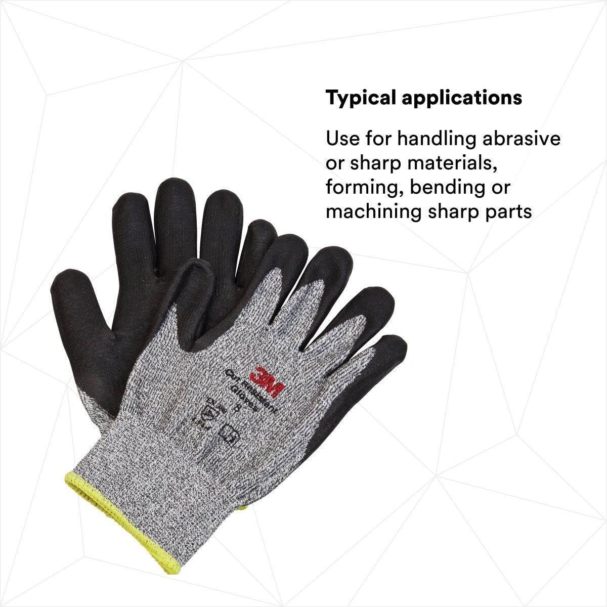 3M CGL-CR Comfort Grip Cut Resistant Work Gloves, ANSI 3, Gray, Large, Nitrile Foam Coated, Washable, Knit Wrist Cuff (7100023421) (1 Pair) - (6Pack) - 2