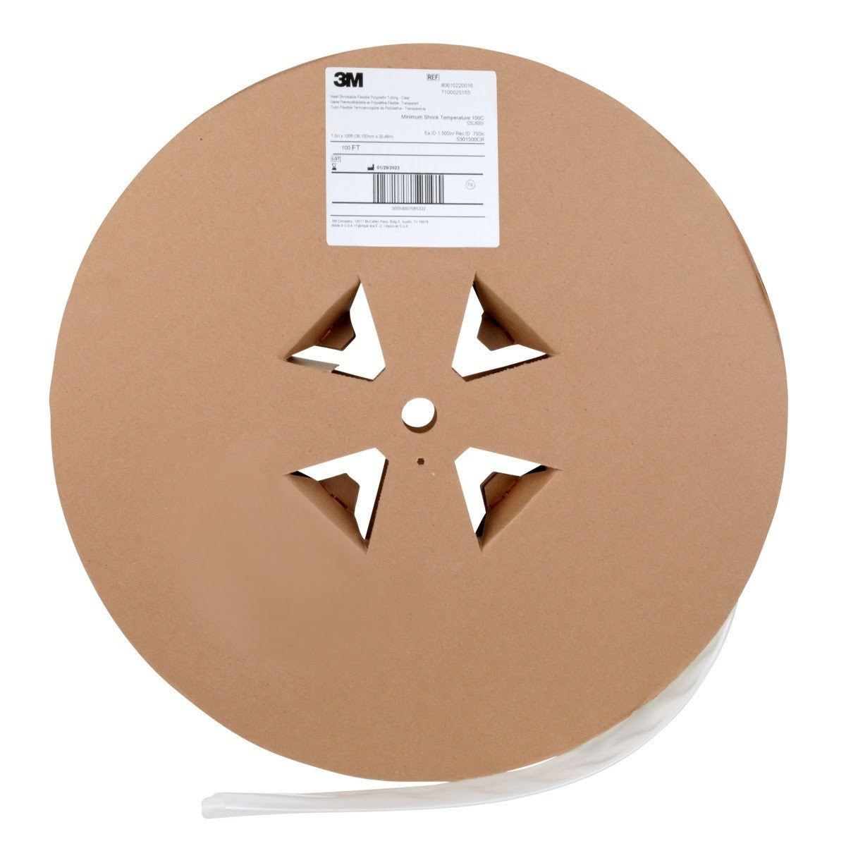 3M FP-301-1.5-Clear-100 Heat Shrink Thin-Wall Tubing, 100 ft Length (7100025155) - (2Pack)