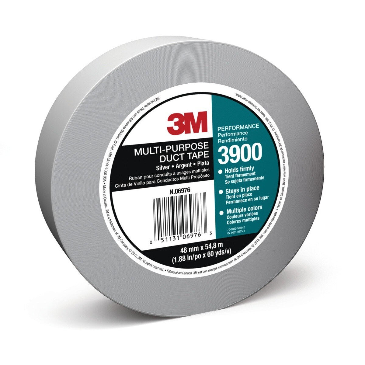 3M 3900 Multi-Purpose Duct Tape, Silver, 48 mm x 54.8 m, 7.6 mil, Rubber Adhesive, Water Resistant, Conveniently Packaged (7100029108) - (24Pack) - 2