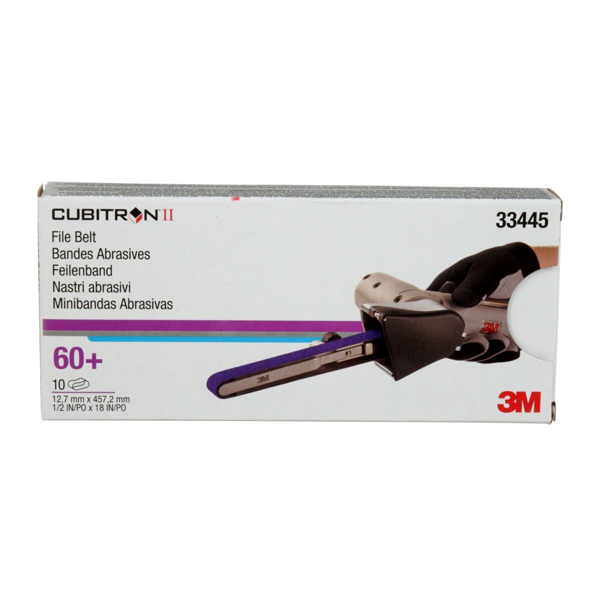 3M 786F 33445 Cubitron II File Belt, 60+ Grit, Purple, 1/2 in x 18 in, Spot Weld Removal (7100033185) (50 Pack) - 8