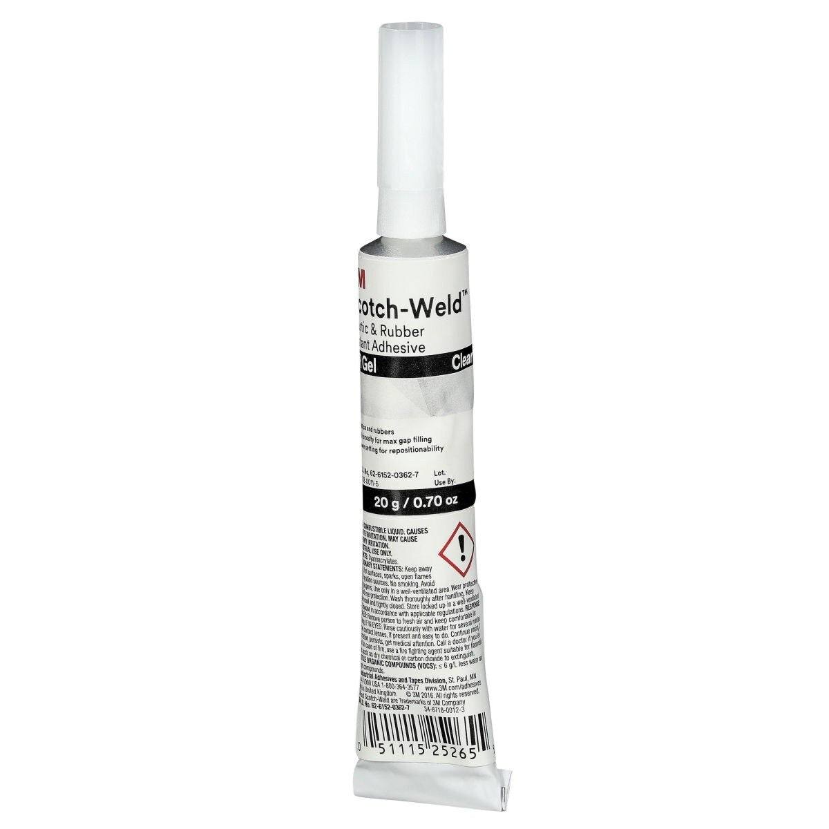 3M Scotch-Weld Plastic and Rubber Instant Adhesive PR Gel, Clear, 20 g Tube (PR GEL) (7100039255) - (10Pack) - 3