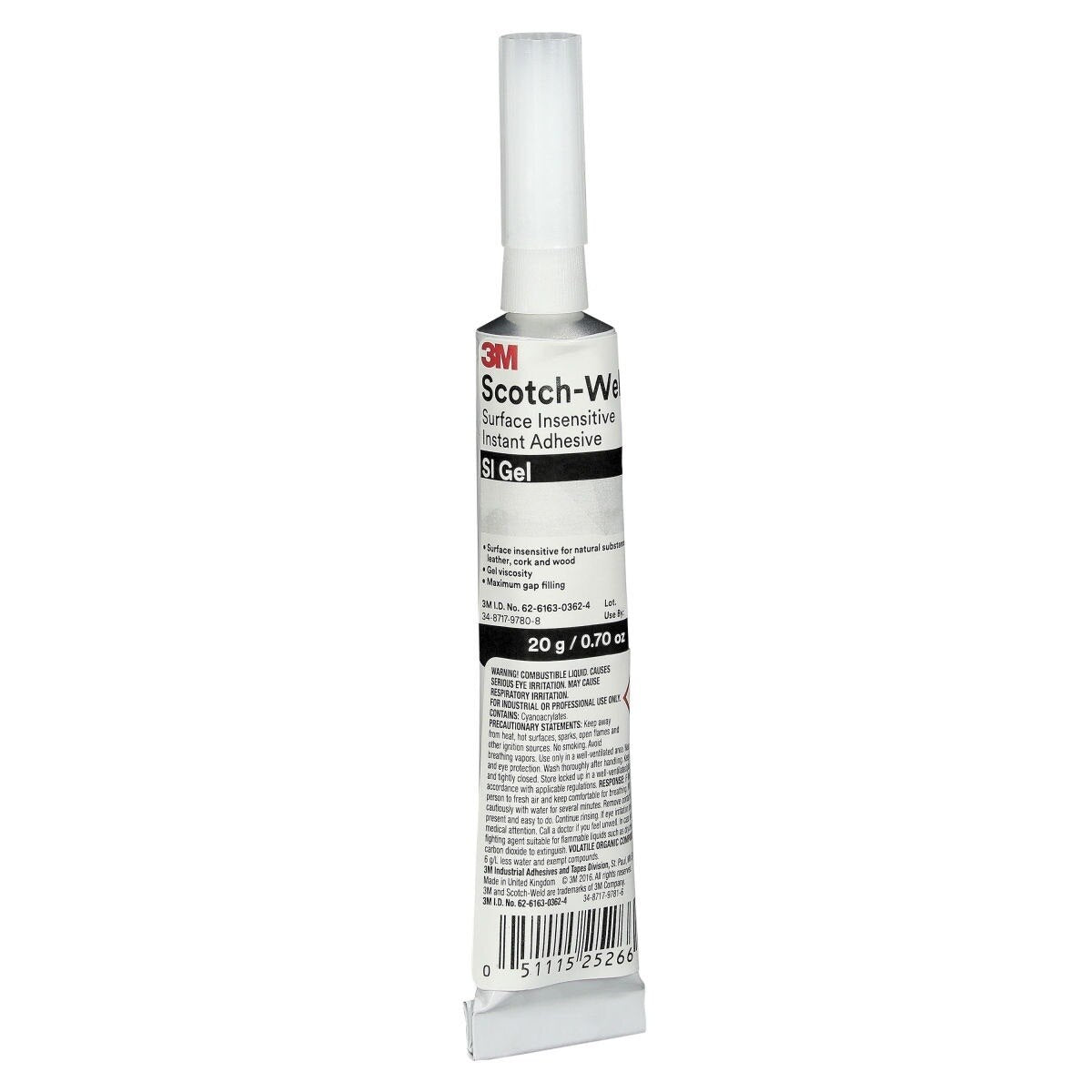 3M SI GEL Scotch-Weld Surface Insensitive Instant Adhesive SI Gel, Clear, 20 Gram (7100039258) - (10Pack)