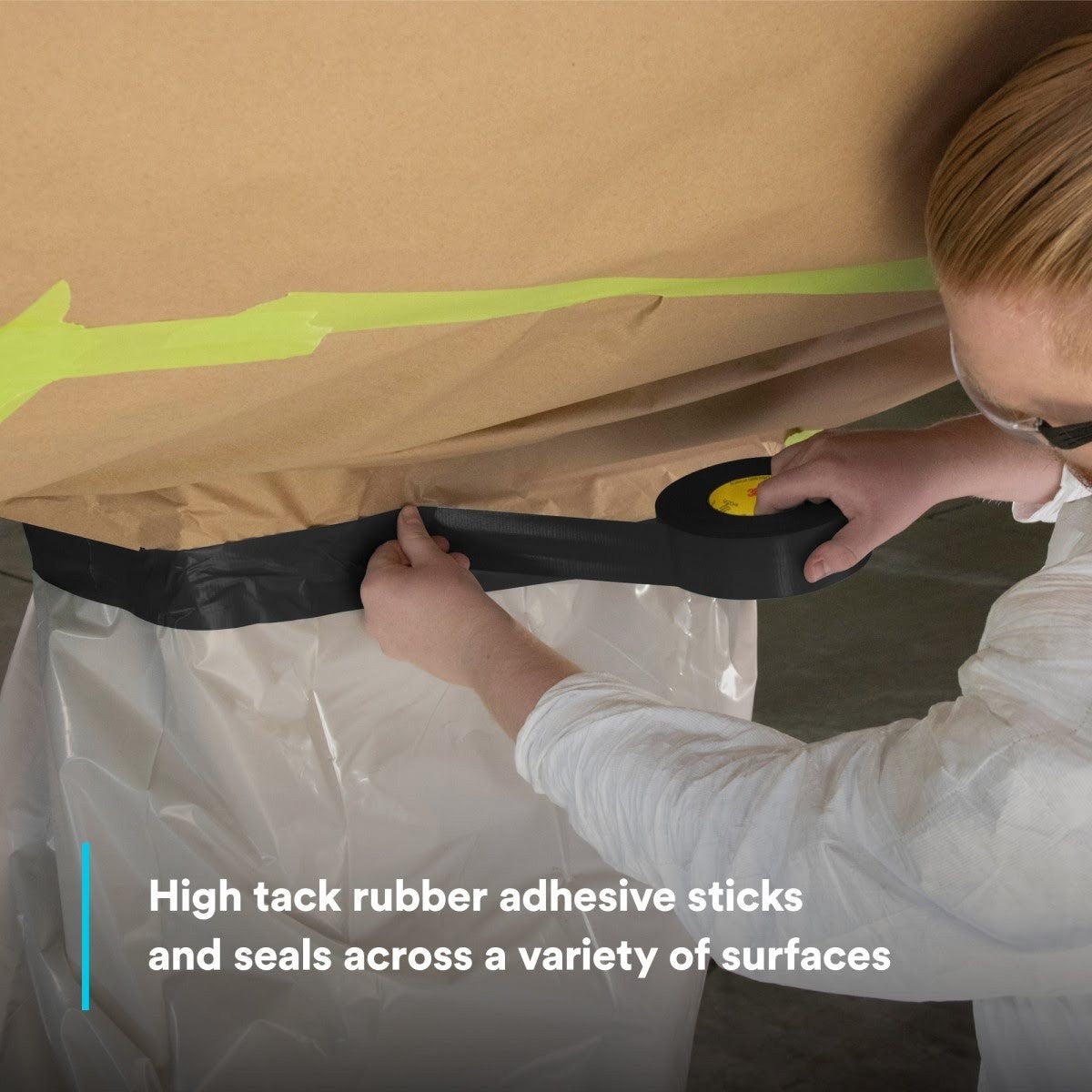 3M 226 Scotch Solvent Resistant Masking Tape, Black, 10.6 mil, 1-1/2 in x 60 yd (7100042803) (24 Pack) - 7