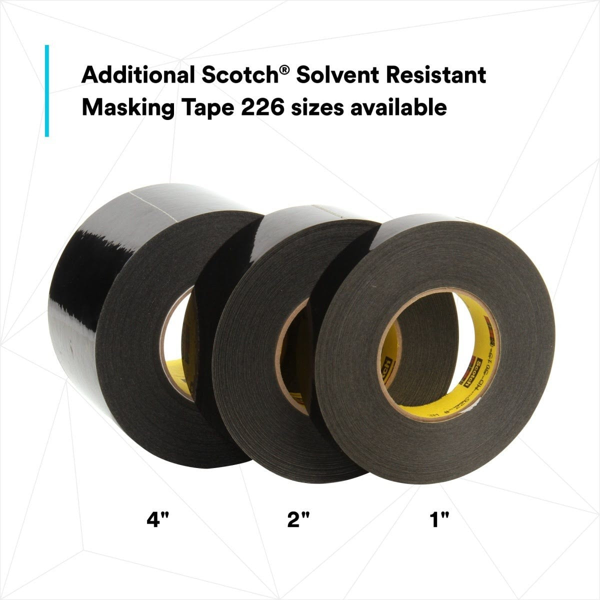 3M 226 Scotch Solvent Resistant Masking Tape, Black, 10.6 mil, 1-1/2 in x 60 yd (7100042803) (24 Pack) - 8