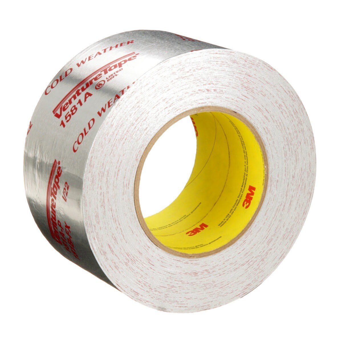 3M UL181A-P 1581A Venture Tape Aluminum Foil Tape, Silver, 72 mm x 55 m, 2 mil (7100043929) - (16Pack) - 6