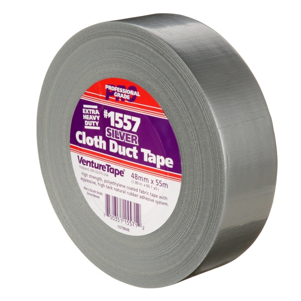 3M 1557 Venture Tape Extreme Cloth Duct Tape, Silver, 48 mm x 55 m (1.88 in x 60.1 yd) (7100043944) - (24Pack) - 3