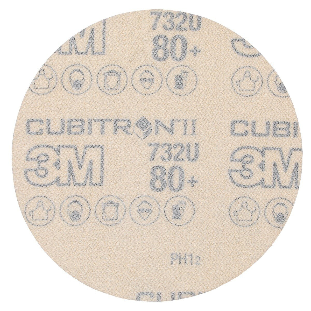 3M 732U Cubitron II Hookit Paper Disc 80 Plus C Weight Purple 6 in NH Die 600Z (7100044153) (250 Pack) - 2